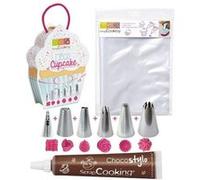 6 douilles et 6 poches à douilles jetables pour Cupcakes + 1 Stylo chocolat Scrapcooking