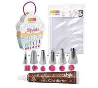 6 douilles et 6 poches à douilles jetables pour Cupcakes + 1 Stylo chocolat Scrapcooking