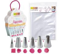 6 douilles et 6 poches à douilles jetables pour Cupcakes Scrapcooking