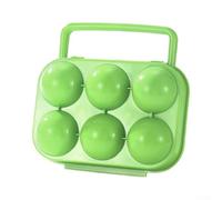 6 Egg Holder Camping Box ABS Plastic Portable(Green) | Hard ABS plastic, shock resistant, protects eggs from breaking, ideal for camping trips