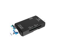 6 em 1 USB 3.0 OTG Card Reader para Secure Digital/TF Cardreaders Splitter Adapter Celular Computador-Preto