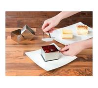 Rosenstein & Söhne – 6 emporte-pièces carrés 8 x 8 cm avec poussoir et support