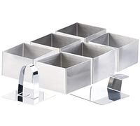 Rosenstein & Söhne – 6 emporte-pièces carrés 8 x 8 cm avec poussoir et support