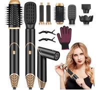 6 En 1 Airstyler Brosse Soufflante Chauffante Repliable Brosse À Cheveux Avec Rouleau De Boucle Automatique Rotatif