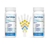 6 en 1 Bandelettes Piscine Brome Spa, Languettes Ph Piscine Bandes Test Qualité d'eau sur Chlore Brome Alcalinité (100pcs)