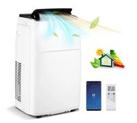 6 en 1 Climatiseur Mobile Silencieux 14000 BTU R290 COSTWAY - Chauffage/Refroidissement - Contrôles APP/Affichage LED/Télécommande