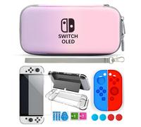 (6 En 1) Compatible Avec Nintendo Switch Oled Model, Kit D'accessoires Avec Étui De Transport Portable, Thumb Grip Et Protection Écran Hd