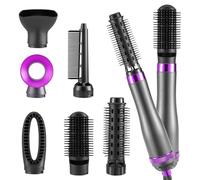 6 en 1 Ensemble de Brosses à Air Chaud pour Sèche-cheveux, 【Ionique négative】 Styler à Air Multifonctionnel 1000 W avec 6 Accessoires pour Sécher, Volumiser, Lisser, Boucler