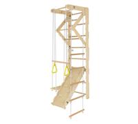 6 en 1 Ensemble d'escalade en intérieur Joyz beige en bois avec planche à grimper échelle de corde