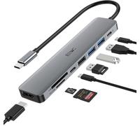 6 en 1 Hub/Adaptateur USB C avec RJ45 Ethernet, 4K HDMI, 100W PD,3 Port USB 3.0, Type C Adaptateur Multiport pour Thunderbolt 3 Laptop MacBook Air/Pro, iPad Pro M1/M2, Mac Min