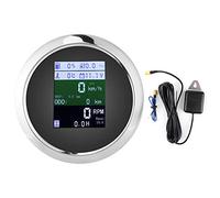 6-en-1 jauge multifonction en acier inoxydable 316 compteur numérique étanche jauge numérique anti-brouillard pour voitures bateaux yachts(Black 0-190Ω)