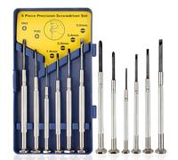 6 en 1 Kit Tournevis de Précision,Tournevis Montre,Tournevis Horloger,Tournevis Phillips PH0/PH1,Tournevis Cruciforme 1.4/2/2.4/3mm,pour Montre,Lunettes,Bijoux,Produit Electronique