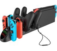 6 En 1 Led Chargeur Dock Compatible Avec Joy Cons Et Contrôleur Pour Switch & Oled Model Station De Chargement Pour Manette Avec Prise Usb 2.0 Et Ports Usb 2.0