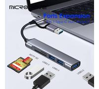 6 en 1 Micro USB Type C Adaptateur USB TF Lecteur de Carte SD USB-C Adaptateur de Carte Mémoire Pour Macbook Samsung Huawei XiaoMi Téléphone Portable - Type 5 in 1