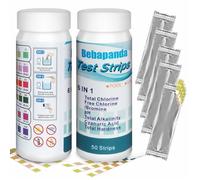 6 en 1 PH Bandelettes de Test pour Piscine, utilisé pour détecter la qualité de l'eau de source chaude, chlore total, chlore /