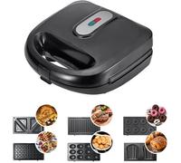 6 en 1 pour gaufrier, presse à panini et machine à sandwich électrique avec plaque antiadhésive amovible, idéal pour la cuisson