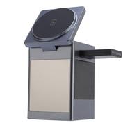 6 en 1 Station de Charge Magnétique, Bluetooth 5.3 Station de Charge de Voyage 15W, Support de Chargeur Rapide en Alliage en Aluminium pour Téléphone, écouteurs, Montre