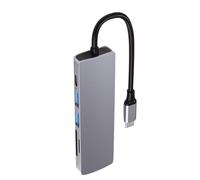 6 en 1 USB C Hub Téléphone Ordinateur Connecteur Outil de Transfert de Données Type -C Convertisseur Extender Accessoire Connexion Adaptateur Lecteur de Cartes