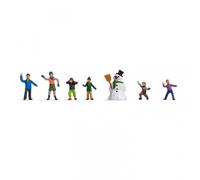 6 enfants jouant dans la neige + bonhomme de neige - N 1/160-NOCH 36821