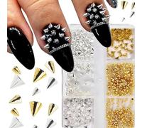 6 Ensembles De Clous Gothiques En Métal Pour Nail Art Modèles Uniques Assortis Décorations De Qualité Expert Pour Artistes