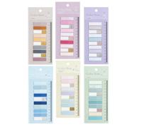 6 Ensembles Onglets Adhésifs de Page PET Transparents | Marque-pages Fins, Repérage Rapide des Informations, pour Agenda, Examen et Bureau