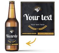 6 étiquettes de bière personnalisées. Autocollants de bière avec nom personnalisé pour fêtes, célébrations et anniversaires. Pack de 6 autocollants en vinyle imperméables.