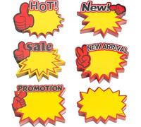 6 Étiquettes De Prix, Panneaux De Vente Pour Magasin De Détail, Supermarché Multicolore 9x7x0,05 Cm 1