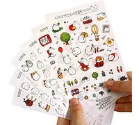 6 Feuille Mignon Dessin Animé Lapin Autocollants Transparent PVC Journal Autocollants BRICOLAGE Décoration Memo Scrapbooking Notebook Making Cadeau de Haute Qualité