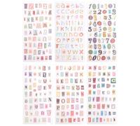 6 Feuilles Autocollant de Scrapbooking, Graffitis Lettres de l'Alphabet et Chiffres Autocollants pour scrapbooking Journal Album Loisirs Créatifs