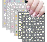 6 Feuilles Autocollant D'ongle Printemps Été Fleurs 3d Autocollant D'ongle Fleur Colorée Nail Art Autocollant D'ongle Feuille Diy