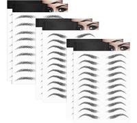 6 Feuilles Autocollants de Sourcils Imperméables Ressemblant à des Cheveux 4D Autocollants de Transfert de Sourcils Autocollants Toilettage des Sourcils de Style d'Arche, 66 Paires (Styles Classiques)