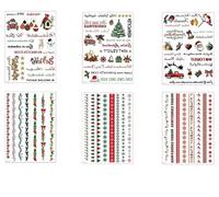 6 Feuilles Autocollants l'Avent de Noël, Autocollants de bougie de Noël décorations transfert d eau motifs variés pour bougies et tasses cadeaux DIY fêtes, Chiffres Sapin Cadeau Décoration pour Fête