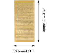 6 Feuilles Autocollants Numéros Alphabet, Métal Pailleté Mini Lettres Majuscules Et Minuscules Autocollant, Autocollant Numéro For Scrapbooking Diy Crafts (Or)