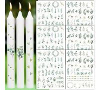 6 Feuilles Autocollants pour Bougies Tatouage de Bougie Transfert D'Eau Cadeau DIY Décoration de Bougie