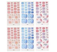 6 Feuilles D'autocollants Adhésifs Faciles À Appliquer Pour Les Ongles Des Pieds - Décalcomanies Décoratives Pour Ongles Diy Pour Femmes - Modèles Assortis