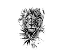 6 feuilles d'autocollants de tatouage temporaire Lion, dure jusqu'à 15 jours, nouvelle technologie magique, tatouages semi-permanents imperméables.