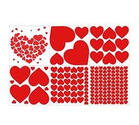 6 Feuilles De Coeur Rouge Décalcomanies Murales Aiment Les Autocollants Muraux Pour Saint-valentin De Mariage Anniversaire Décoration Crèche Bébé Chambre Pour Enfants Décor De Chambre À Coucher