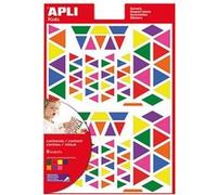 6 Feuilles de gommettes multicolores en triangles Multicolore G