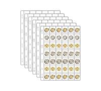 6 Feuilles De Pages De Collection De Pièces De Monnaie Pour Les Collectionneurs, Pages Pièces De Monnaie, Pour Timbre Billet D'un Dollar, 42 Poches Par Feuille/252 Poches Au Total