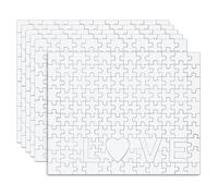 6 Feuilles Puzzle à Peindre, 120 Pièces Puzzle Vierges Coeur 20x25cm Puzzle Vierge Coeur avec Love Mots Tous Les Puzzles Blancs pour l'Artisanat de Bricolage de Fête d'Activité