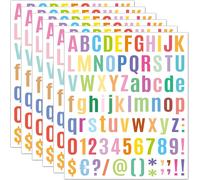 6 Feuilles Stickers Lettres Coloré,Lettres Autocollantes,Stickers Lettres Alphabet,Autocollant Prenom,Alphabet Autocollant,Sticker Mariage Personnalisé,Pour Cartes De V?Ux Et Aux Albums,486 Pièces