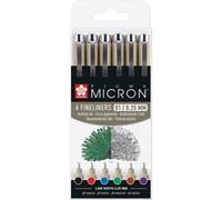 6 feutres - 0,25mm - Dessin - Esquisse - Manga - Plusieurs couleurs - Sakura - Pigma Micron