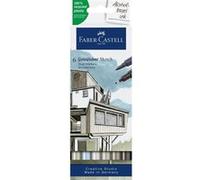 Faber-Castell 164807 - Goldfaber Sketch Marker Architecture, étui de 6 marqueurs à alcool avec pointe Brush et pointe Fineliner