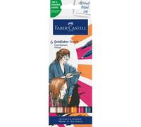 6 Feutres De Coloriage - A Base D'alcool - Double Pointes - Manga - Faber Castell - Goldfaber