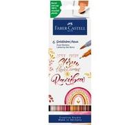Faber-Castell - Marqueurs Goldfaber Aqua Dual Boho, 6 couleurs | Marqueurs doubles aquarellables avec pointe pinceau et feutre fin pour l'aquarelle et le lettrage