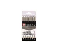 6 feutres - Noir - Assortiment de pointes - Pigma Micron Noir - Sakura