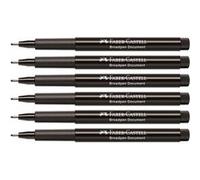 6 feutres - Noir - Indélébile - 0,8mm - Broadpen document - Faber-Castell Noir