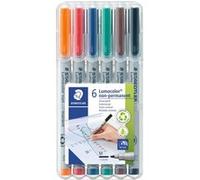 Boîte de 6 feutres universels - STAEDTLER - LUMOCOLOR - Couleurs assorties - Pointe 1 0 mm - Non-permanents