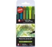 6 feutres - Pointe pinceaux - Koi Coloring Brush Pen Botanic colours - Sakura