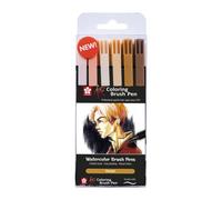 6 Feutres - Pointe Pinceaux - Koi Coloring Brush Pen Portrait Colours - Sakura